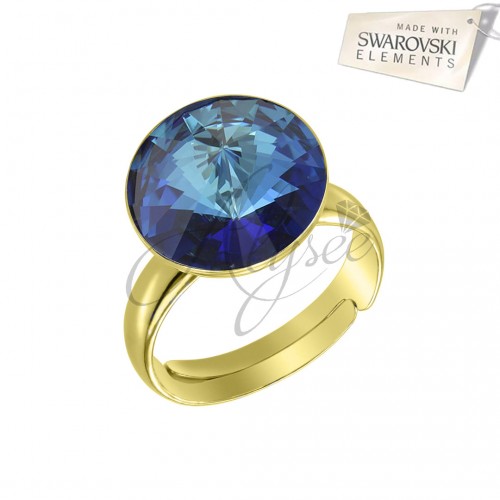 Inel Rivoli Bermuda Blue- Gold